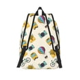 thumbnail image 2 of Picia Travel Elements Printed Canvas Daypack - Stylish and Durable Vintage Compact Backpack - Class, Work, Travel, or Laptop Bookbag,Organized Compartments-Small, 2 of 6