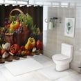 thumbnail image 7 of Creowell Arcimboldo Vegetables Neoplasticism Pretty Shower Curtain 100% Polyester Fiber Bathroom Decor Set with Hooks 36x72, 7 of 7