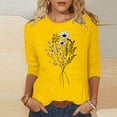 thumbnail image 2 of PuLe Long Sleeve Shirts for Women Womens 3/4 Length Sleeve Tops Casual Three Quarter Sleeve T-Shirts Round Neck Cute Tunic Tops Summer Blouses for Women 2024 ﻿, 2 of 4