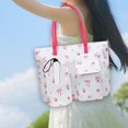 thumbnail image 1 of Bolso de mano con cremallera para mujer, bolso de playa para ir de compras, al trabajo, para ir al trabajo, para uso diario y vacaciones. Pajarita blanca, 1 of 8