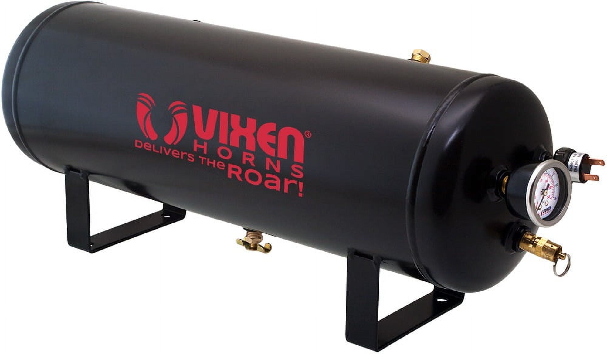 Vixen Horns Train Horn Kit for Trucks/Car/Semi. Complete Onboard System- 200psi Air Compressor, 2.5 Gallon Tank, 4 Trumpets. Super Loud dB. Fits Vehicles like Pickup/Jeep/RV/SUV 12v VXO8325/4124B