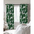 thumbnail image 2 of Tropical Palm Leaf Blackout Curtains for Bedroom - 84 Inch Long Light Blocking 2 Panels Set, Spring Summer Watercolor Green Plants Thermal Insulated Living Room Drapes Grommet Window Curtains 52"x84", 2 of 8