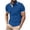 Mens Shirt Blue, variant on Big and Tall Summer Mens Turn Down Collar Button Up Shirt Short Sleeve Pocket T-Shirt Fathers Day Gift