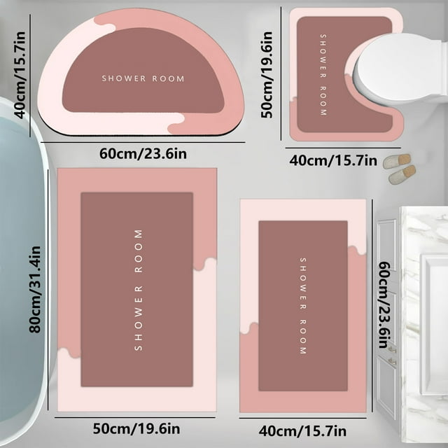 Alfombras de baño, alfombras para sala de estar, alfombra de área, tapete de baño, juego de 4 tapetes de baño de gran tamaño, súper absorbentes, lavables en seco, respaldo antideslizante, fácil limpie