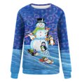 thumbnail image 4 of Qiopertar Mode Femmes Imprimé Col Rond Pull Tops Manches Longues Blouse Confortable Chandail en Molleton Offres de la Semaine Liquidation Moins de 5$ jusqu'à 90 % de Réduction, 4 of 5