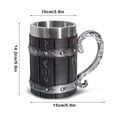 thumbnail image 4 of Taza de bebida de jugo de vino de acero inoxidable reemplazo elegante vintage empuñadura vikinga Naiovety, 4 of 6