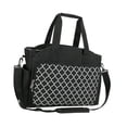 thumbnail image 4 of Bolsa organizadora de hilo con correa para el hombro, estuche de viaje de gran capacidad, soporte para hilos, múltiples bolsillos para ovillos de hilo Negro, 4 of 7