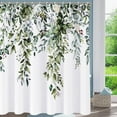 thumbnail image 2 of Shower Curtain Green Shower Curtains for Bathroom, Watercolor Green Leaf Shower Curtain Sets Waterproof Plant Shower Curtain Fabric Cloth Bathroom Curtains 72x72 inch with Hooks, 2 of 6