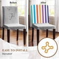 thumbnail image 5 of Rainbow Striped Chair Covers Set of 1 Colorful Rectangular Geometric Chair Back Covers Stretch Removable Washable Slipcovers Protector for Dining Room Kitchen Party Decor, 5 of 5