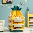 thumbnail image 3 of Gymax Kids Toy Storage Organizer 360° Revolving Pineapple Shelf w/Plastic Bins, 3 of 10