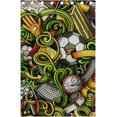 thumbnail image 5 of Coolnut Cartoon Doodles Football Thermal Insulated Blackout Grommet Printed Window Curtain - 84x55 in - 100% Polyester 2 Panels, Symmetry, 5 of 6