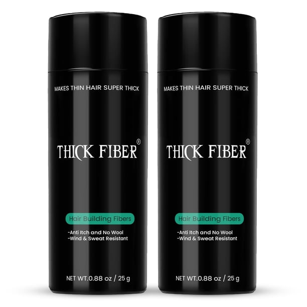 Fibras capilares de FIBRA GRUESA para adelgazar el cabello y zonas calvas (paquete de 2 GRIS) - Botella de 25 g - Oculta la pérdida de cabello en segundos - Polvo para el cabello para mujeres y hombre