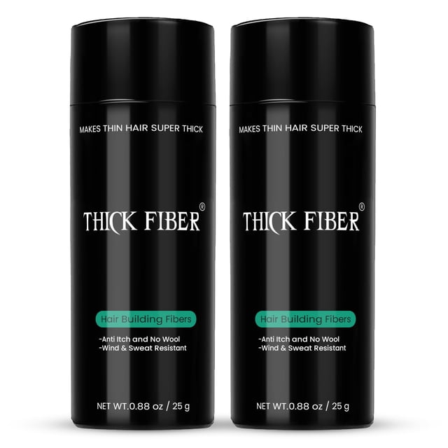 Fibras capilares de FIBRA GRUESA para adelgazar el cabello y zonas calvas (paquete de 2 GRIS) - Botella de 25 g - Oculta la pérdida de cabello en segundos - Polvo para el cabello para mujeres y hombre
