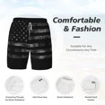 thumbnail image 3 of Mens Swim Trunks America Us Flag Retro Quick Dry Board Shorts with Compression Liner, 3 of 6