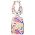 thumbnail image 2 of Okbabeha Female Dress, Geometric Pattern Print V-Neck Sleeveless One-Piece, 2 of 8