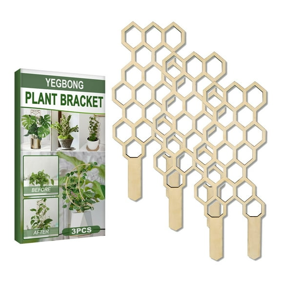 EGNMCR Hooks for Hanging Garden Plant For Climbing Plants Indoor Planter 11.8in Small Wood For Potted Plants With MoistureProof Layer For Ivy Flower Support And Geometric the shelf