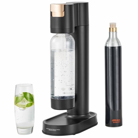 Sparkling Water Maker, Soda Maker Machine for Home Carbonating, Seltzer Water Starter Kit with 2 Bottles & CO2 Cylinder Compatible with 60L CO2