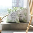 thumbnail image 6 of LALILO Throw Pillow Covers Frame With Quote Adventure Green Leaves Floral Cushion Cover 18" x 18", 2 Pack, 6 of 6