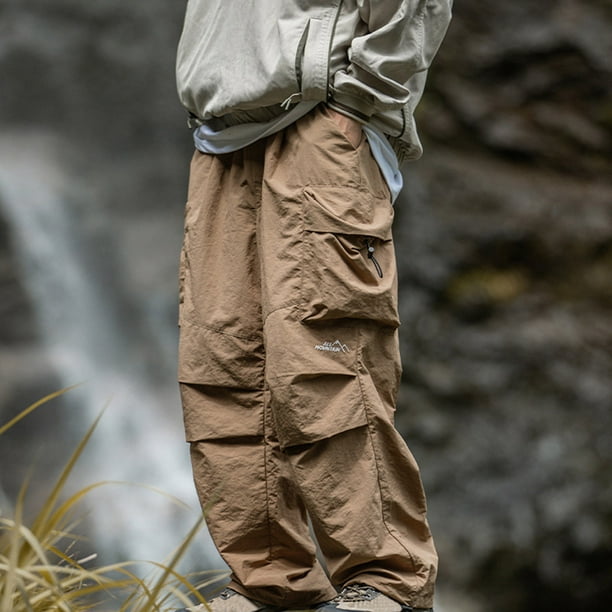 QATAINLAV Cargo Pants Men's High Waisted Parachute Sweatpant