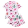 thumbnail image 3 of Pajamas for Women Set Casual Christmas Print Short Sleeve Lapel Button Down Short Sleeve Shorts Set Women's Sleepwear, 3 of 9