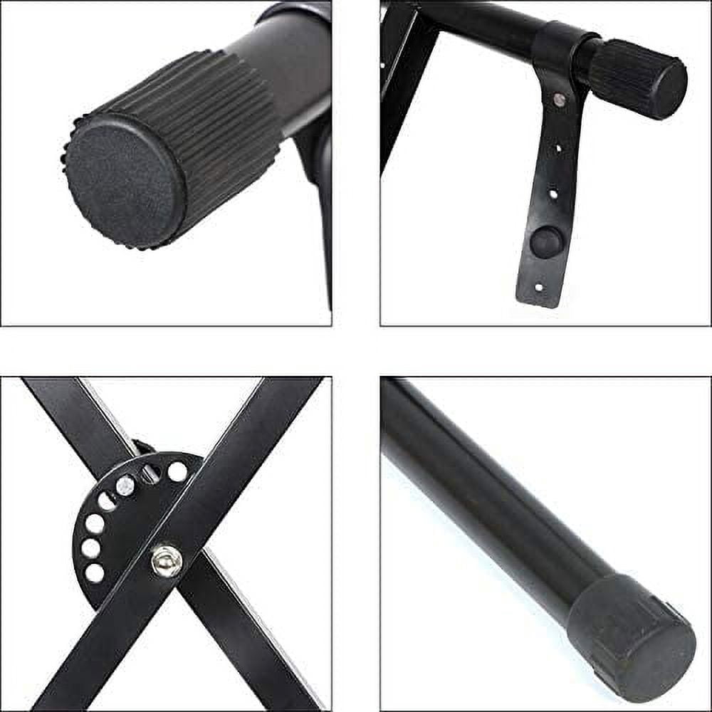 Single X Keyboard Stand and Bench Set, Adjustable Height Digital Piano Stand with Lockable Straps for 49 61 76 88 Keys