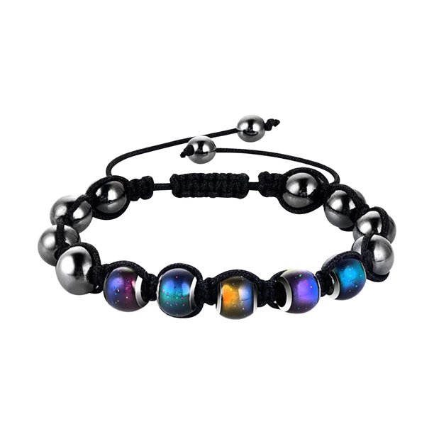 Pulsera de perlas termocrómicas que elimina impurezas, pulsera adelgazante tejida con perlas termocrómicas