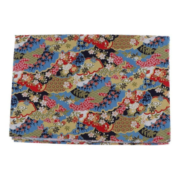 Impresión de Tela de de Estilo Japonés pa Acolch, Acolch de de Retazos, Tela de Costura, Tela de Retazos , t Flores azules BLESIY Tela de patchwork de algodón
