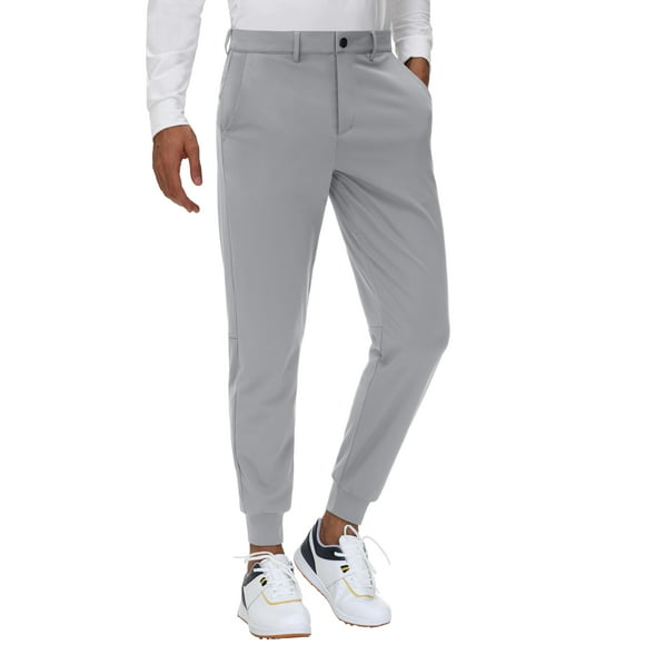 Pantalones deportivos de golf JWM para hombre, elásticos, con trabillas para cinturón, ajustados