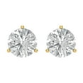 thumbnail image 3 of 4 ct Screw-Back Stud Earrings for Women | 8.0mm Round Cut White Sapphire | 18K Yellow Gold, 3 of 5