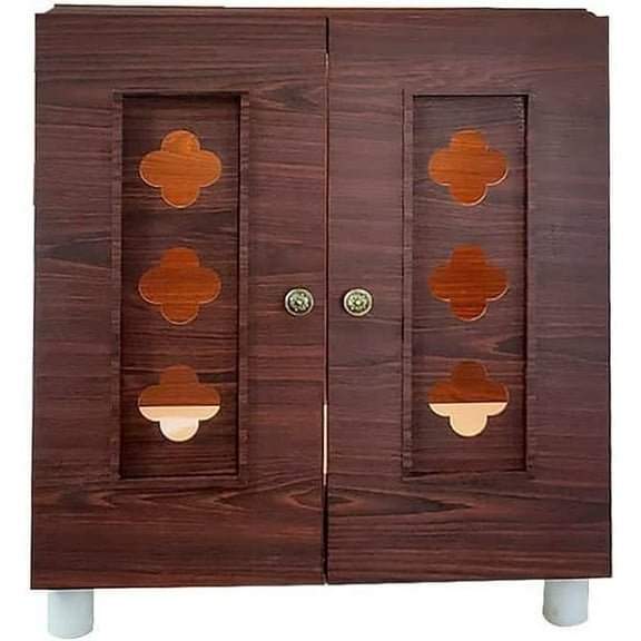 Large Brown Wooden Cabinet Mandir With LED Lights/ Mandir For Home & Office / Temple For Home / Pooja Ghar / Mandir With Lights / Storage