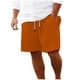 thumbnail image 1 of Pantalones Cortos Atléticos de los Hombres con Bolsillos Imitación de Algodón de Lino Pata Recta, Elástica Cintura Rodilla Longitud Pantalones de Playa, 1 of 6