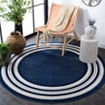 thumbnail image 3 of Safavieh Cabana Henry Striped Indoor/Outdoor Area Rug, Blue/Ivory, 6'7" x 6'7" Round, 3 of 15