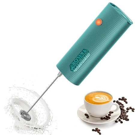

Electric Milk Frother Handheld USB Type-C Rechargeable Milk Foam Maker with Detachable Stainless Steel Whisk Portable Foam Maker for Coffee IPX7 waterproof Green