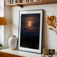 thumbnail image 5 of Glowing Moonrise Over Portland - Portland Oregon Photography Moon Night Sky Landscape Cityscape Scenic Mystical Black Framed Wall Art Print 5 x 7 inches, 5 of 8