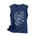 thumbnail image 3 of Generic Womens Flower Print Tank Tops Summer Casual Crewneck Sleeveless Blouses Loose Fit Beach Vacation Camisole, 3 of 3