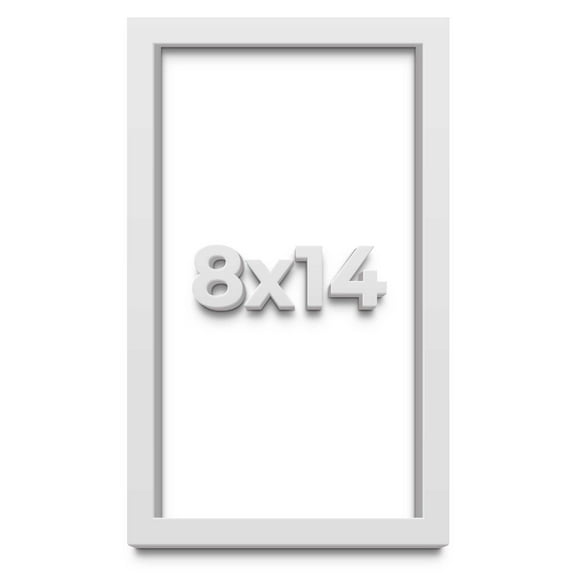 8x14 Shadow Box Frame White | 1 Inches Deep Real Wood Contemporary Shadowbox Display Frame | UV
