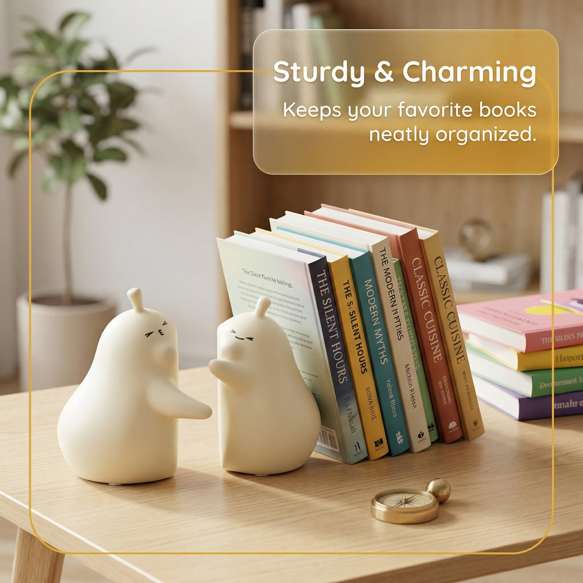 Unique Bargains Expandable Animal Figurine Bookends with Compartments Home 2 Pcs Ice