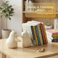 thumbnail image 2 of Unique Bargains Expandable Animal Figurine Bookends with Compartments Home 2 Pcs Ice, 2 of 5