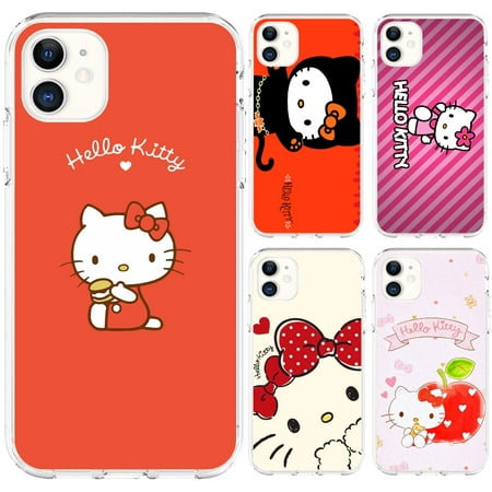 Lollanda iPhone Case for iPhone 11 Case 13 Pro Max Case 11 12 Pro Max Case iPhone XR Hello Kitty Cartoon Kawaii TPU Phone Case