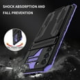 thumbnail image 6 of for Samsung Galaxy S24 FE Sliding Card Slot Back Case with Hidden Kickstand, Hybrid TPU + PC Fall Prevention Shock Absorption Anti-drop Protective Phone Case Cover for Samsung Galaxy S24 FE, Purple, 6 of 9