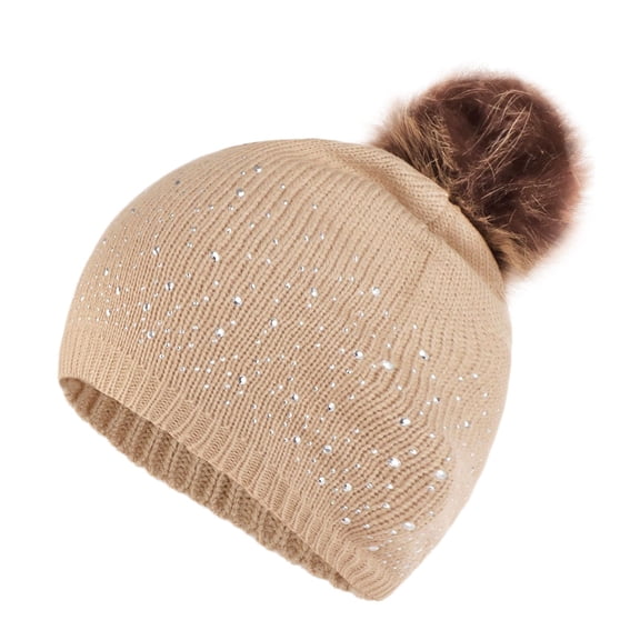 Riforla Women's Adult Autumn/Winter Warm Solid Color Knitted Woolen Hat Womens Hats Khaki