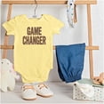 thumbnail image 3 of Game Changer First Time Parents Funny Romper Boys or Girls Infant Baby Brisco Brands 12M, 3 of 6