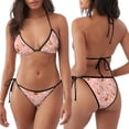 thumbnail image 6 of Ratiio Pink Cockatoo Birds Pattern Women's Two Piece Bikini Swimsuit - Adjustable Tie Bikini Set Sexy & Comfortable Beach Swimwear, 6 of 7