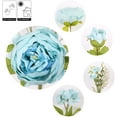 thumbnail image 3 of Ramo de flores de seda de peonía artificial vintage, decoración de boda para el hogar (azul) brillar Juguete, 3 of 4