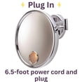 thumbnail image 3 of Jerdon 9.5 inch Diameter Wall Mount Makeup Mirror, Chrome, 3X Magnification, Plug In-Model JD7C, 3 of 6