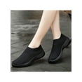 thumbnail image 4 of Woobling Womens Flats Mesh Walking Shoes Knit Upper Sneakers Women Sock Sneaker Lightweight Slip On Breathable Black 5.5, 4 of 6