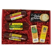 WISCONSIN'S BEST and WISCONSIN CHEESE COMPANY'S Snacker Gift Basket, features Smoked Summer Sausages Sampler, 100% Wisconsin Cheeses and Crackers. Great Christmas Gift this Holiday Season.