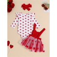 thumbnail image 3 of Christmas Baby Girl Outfit Cute Elk Ruffle Sleeve Romper Overall Dress Infant Girls Skirt Sets, 3 of 7