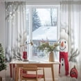 thumbnail image 3 of Christmas Snowman Sheer Curtains 108 Inches Long, Xmas Balls Winter Gift Holiday Light Filtering Window Curtains for Living Room/Bedroom, Rod Pocket Voile Sheer Curtain Drapes, 52"W x 108"L, 2 Panels, 3 of 9