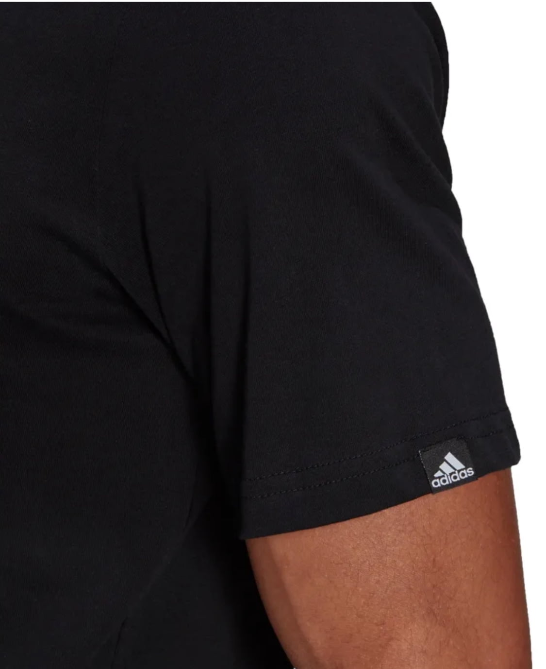 New Men's adidas Logo Printing Pattern Round Neck Short Sleeve Black T-Shirt